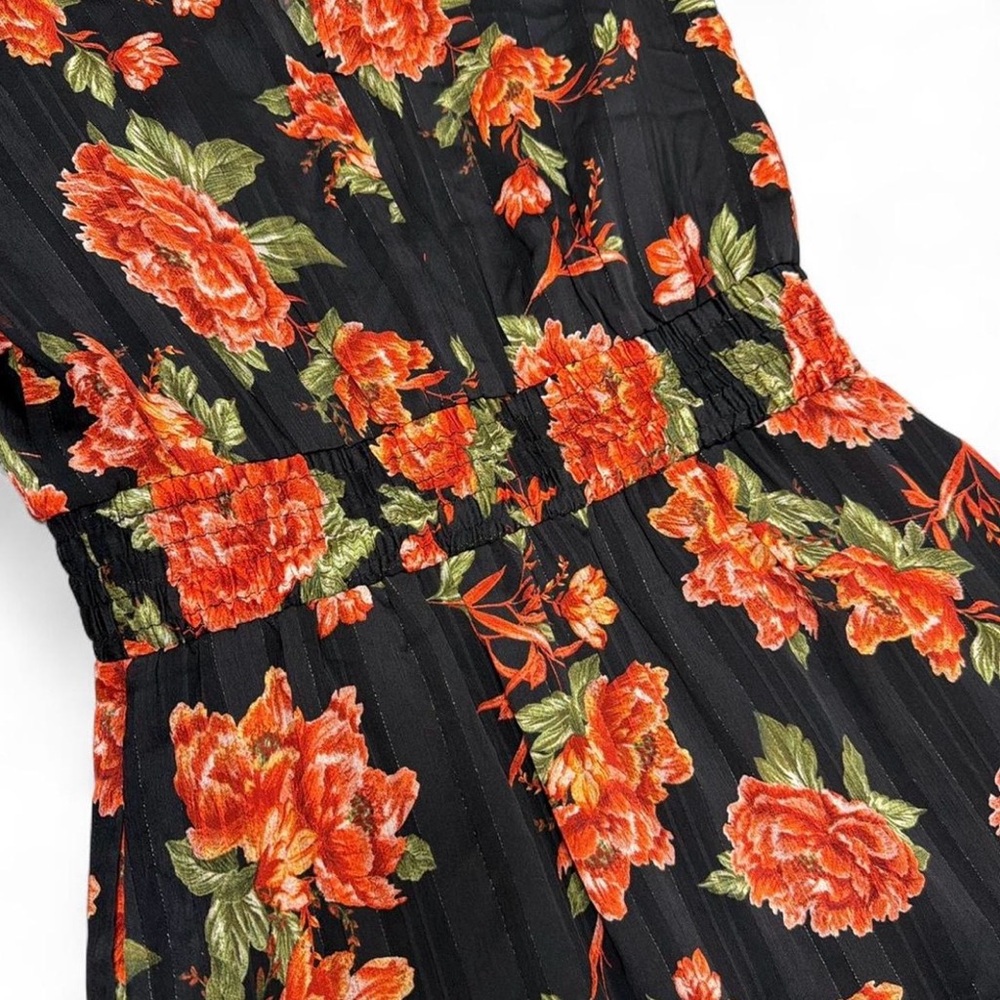 Rachel Roy Black Maxi Dress with Orange Floral Print - Picture 6 of 8
